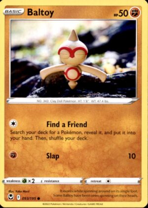 Pokemon Silver Tempest Baltoy 093/195 COMMON NM Yuka Morii