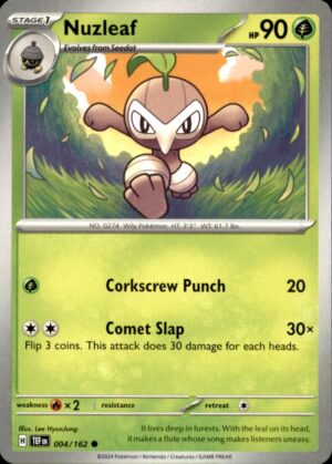 Pokemon Temporal Forces Nuzleaf 004/162 COMMON NM
