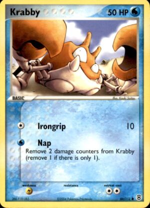 Pokemon FireRed & LeafGreen Krabby 66/112 COMMON LP