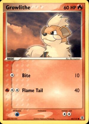 Pokemon FireRed & LeafGreen Growlithe 64/112 COMMON HP
