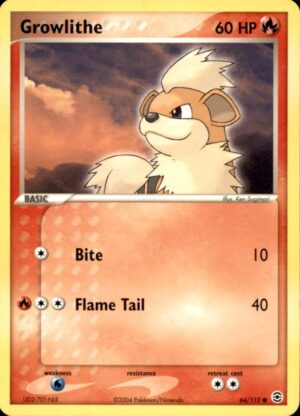 Pokemon FireRed & LeafGreen Growlithe 64/112 COMMON LP