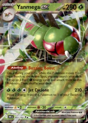 Pokemon Prize Pack Series Cards Yanmega ex 003/182 HOLO DOUBLE RARE NM