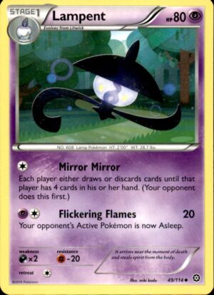 Pokemon Steam Siege Lampent 49/114 UNCOMMON LP