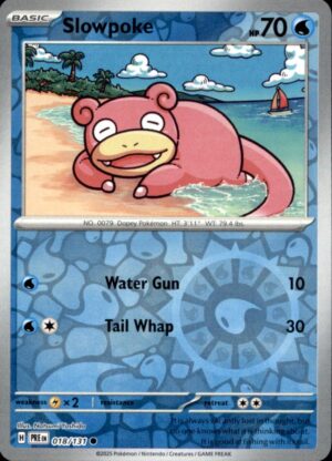 Pokemon Prismatic Evolutions Slowpoke 018/131 COMMON REVERSE HOLO LP