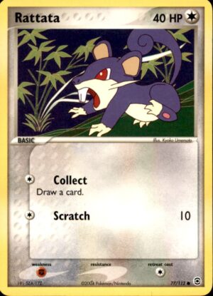 Pokemon FireRed & LeafGreen Rattata 77/112 COMMON LP