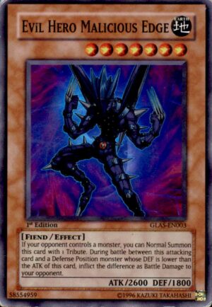 Yu-Gi-Oh Gladiator's Assault Evil HERO Malicious Edge GLAS-EN003 1ST EDITION HP