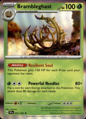 Pokemon Temporal Forces Brambleghast 021/162 RARE HOLO NM