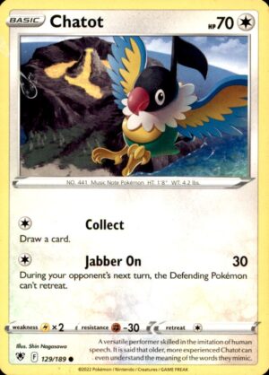 Pokemon Astral Radiance Chatot 129/189 COMMON MP