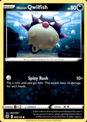 Pokemon Astral Radiance Hisuian Qwilfish 089/189 COMMON NM