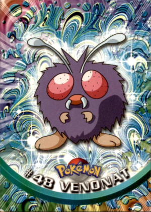 Pokemon Topps Trading Cards Series 1 Venonat #48 LP