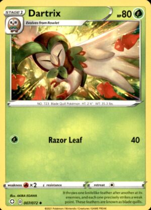 Pokemon Shining Fates Dartrix 007/072 UNCOMMON NM
