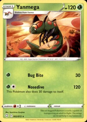 Pokemon Shining Fates Yanmega 002/072 RARE MP
