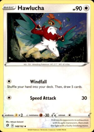 Pokemon Rebel Clash Hawlucha 148/192 UNCOMMON LP