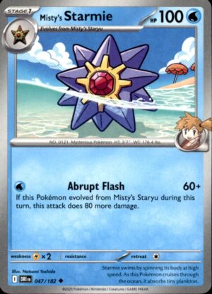 Pokemon Destined Rivals Misty's Starmie 047/182 UNCOMMON NM