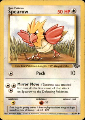 Pokemon Jungle Spearow 62/64 UNLIMITED COMMON MP