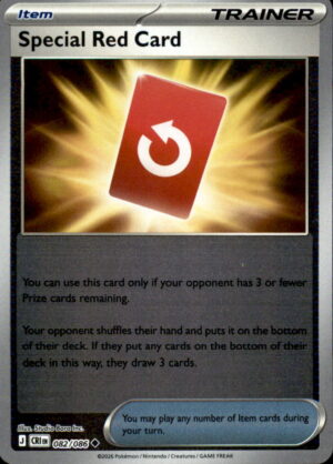 Pokemon Chaos Rising Special Red Card 082/086 REVERSE HOLO UNCOMMON NM