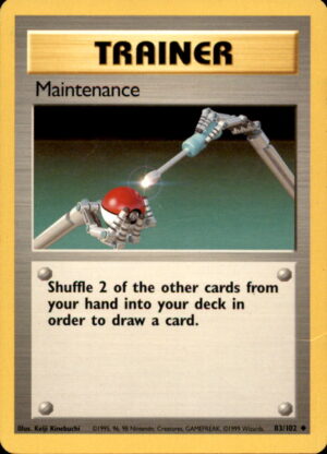 Pokemon Base Set Unlimited Maintenance 83/102 UNCOMMON LP