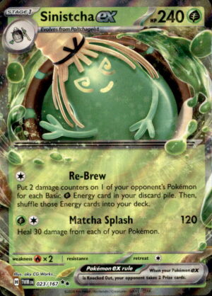 Pokemon Twilight Masquerade Sinistcha ex 023/167 DOUBLE RARE HOLO NM