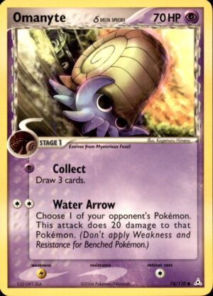 Pokemon Holon Phantoms Omanyte 74/110 COMMON LP