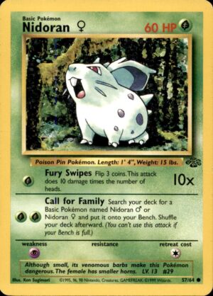 Pokemon Jungle Nidoran F 57/64 COMMON UNLIMITED LP