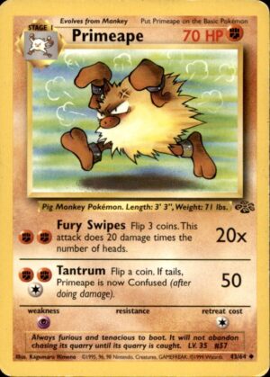 Pokemon Jungle Primeape 43/64 UNCOMMON UNLIMITED MP