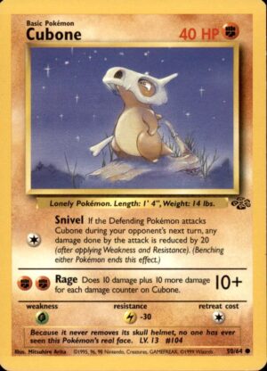 Pokemon Jungle Cubone 50/64 COMMON UNLIMITED LP