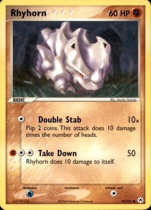 Pokemon Hidden Legends Rhyhorn 70/101 COMMON LP