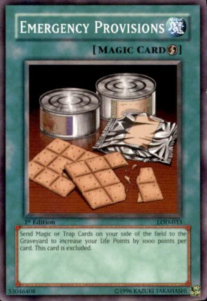 Yu-Gi-Oh Legacy of Darkness Emergency Provisions LOD-033 COMMON 1ST EDITION LP+