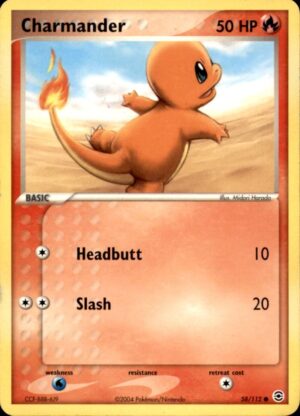 Pokemon FireRed & LeafGreen Charmander 58/112 COMMON MP