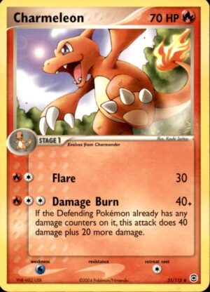 Pokemon FireRed & LeafGreen Charmeleon 31/112 UNCOMMON LP
