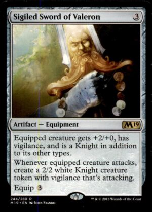 Magic: The Gathering Core Set 2019 Sigiled Sword of Valeron 244 RARE LP
