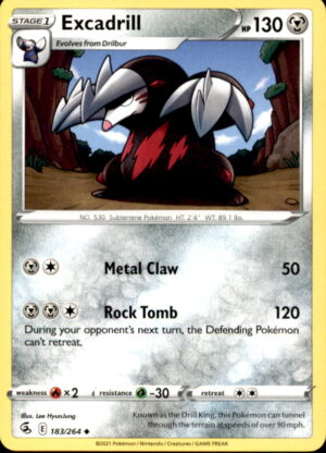 Pokemon Fusion Strike Excadrill 183/264 UNCOMMON NM