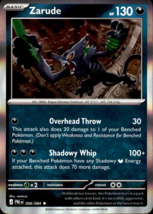 Pokemon Pitch Black Zarude 056/084 HOLO RARE NM