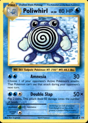 Pokemon Evolutions Poliwhirl 24/108 UNCOMMON LP