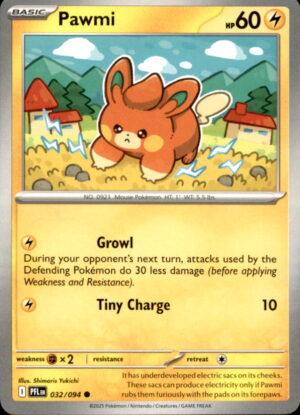Pokemon Phantasmal Flames Pawmi 032/094 COMMON NM