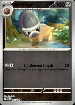 Pokemon Pitch Black Shieldon 061/084 REVERSE HOLO COMMON NM