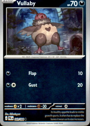 Pokemon Pitch Black Vullaby 049/084 REVERSE HOLO COMMON NM