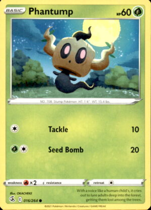 Pokemon Fusion Strike Phantump 016/264 COMMON NM