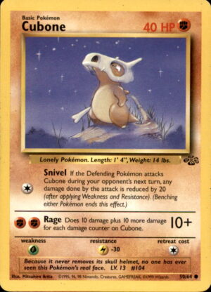 Pokemon Jungle Cubone 50/64 UNLIMITED COMMON MP