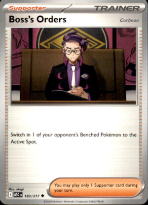 Pokemon Ascended Heroes Boss's Orders [Corbeau] 183/217 UNCOMMON NM