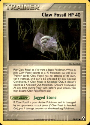 Pokemon Legend Maker Claw Fossil 78/92 COMMON LP-