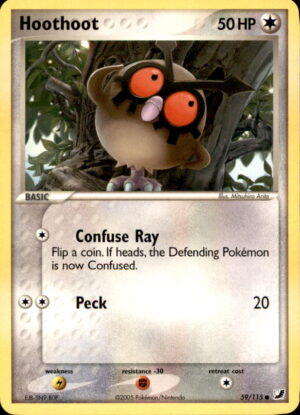 Pokemon Unseen Forces Hoothoot 59/115 COMMON LP