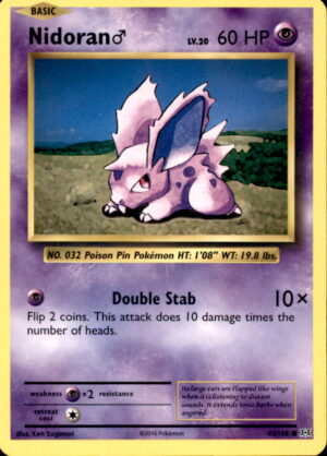 Pokemon Evolutions Nidoran M 43/108 COMMON LP