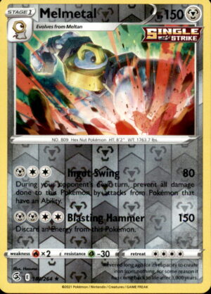Pokemon Fusion Strike Melmetal 189/264 RARE REVERSE HOLO NM