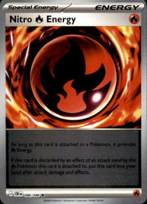 Pokemon Chaos Rising Nitro Energy 086/086 REVERSE HOLO RARE NM