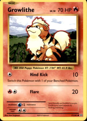 Pokemon Evolutions Growlithe 17/108 COMMON LP