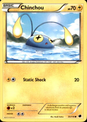 Pokemon Plasma Freeze Chinchou 35/116 COMMON LP