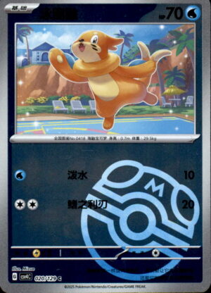 Pokemon Bonus Round Buizel 020/129 Chinese Masterball Holo NM