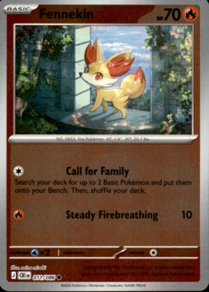 Pokemon Chaos Rising Fennekin 011/086 REVERSE HOLO COMMON NM