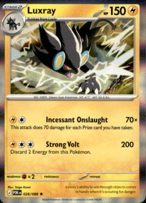 Pokemon Perfect Order Luxray 028/088 HOLO RARE NM